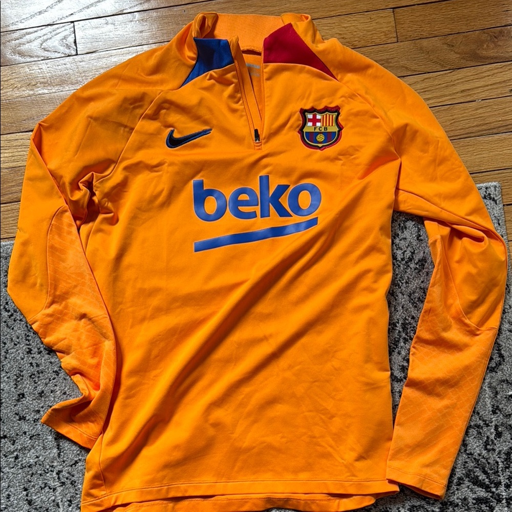 Nike Orange FC Barcelona Training Top with Blue Beko Print